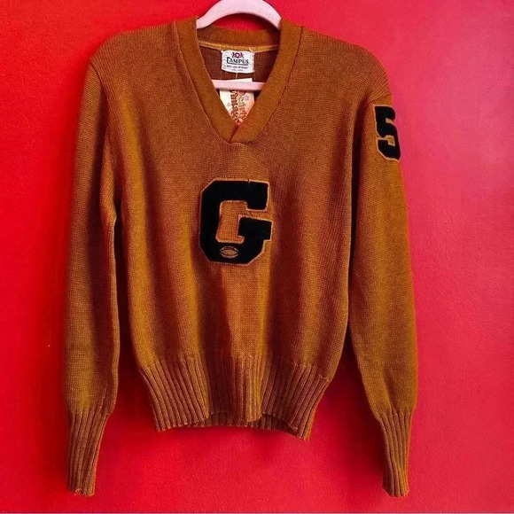 Vintage 1950's varsity wool football letterman sweater size Small - Picture 11 of 12